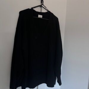 Women's  Black V-Neck Sweater